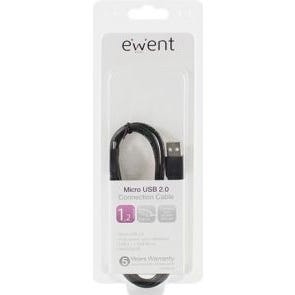 Ewent USB A naar Micro USB B Kabel 1.2M EW9628